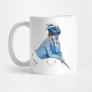 Art Nouveau Lady Blue Mug